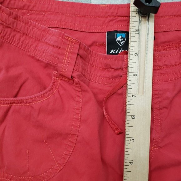 KuhI Shorts Womens 10 Red Drawstring Pockets Outdoors Travel Hiking - Picture 8 of 11